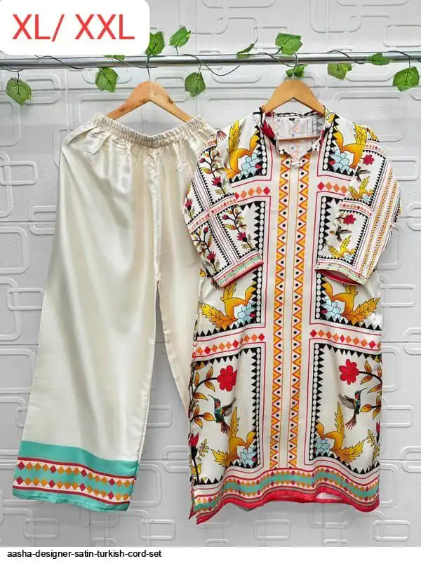 AASHA DESIGNER SATIN TURKISH CORD SET L
