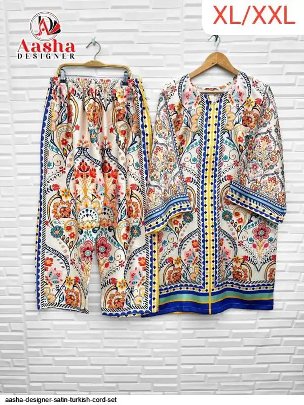 AASHA DESIGNER SATIN TURKISH CORD SET N
