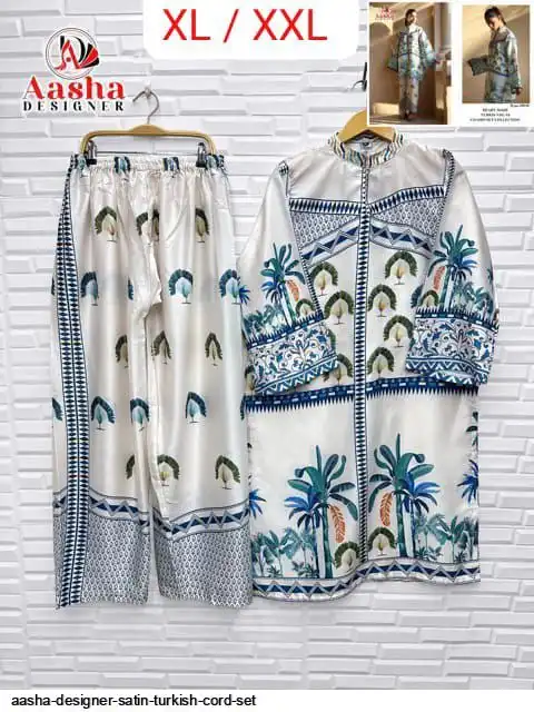 AASHA DESIGNER SATIN TURKISH CORD SET E