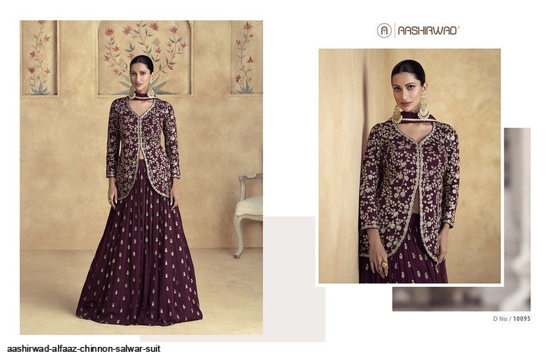 AASHIRWAD ALFAAZ CHINNON SALWAR SUIT 10095