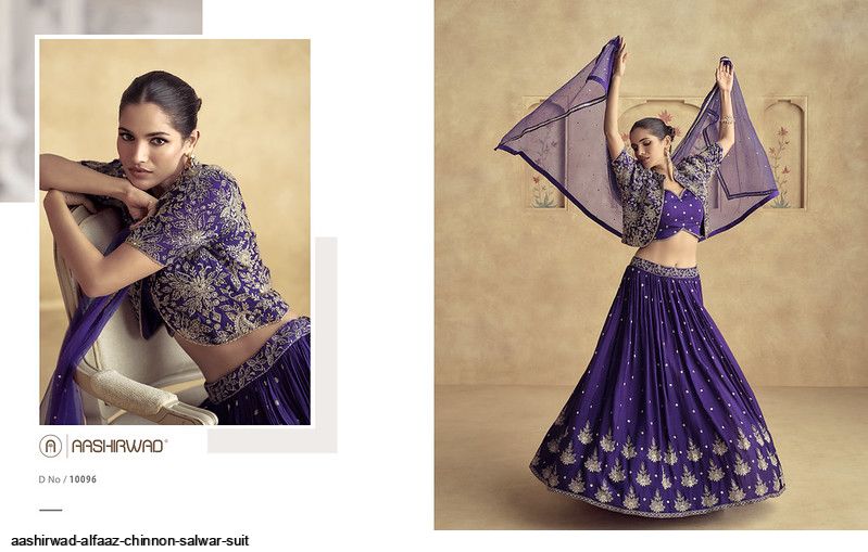 AASHIRWAD ALFAAZ CHINNON SALWAR SUIT 10096