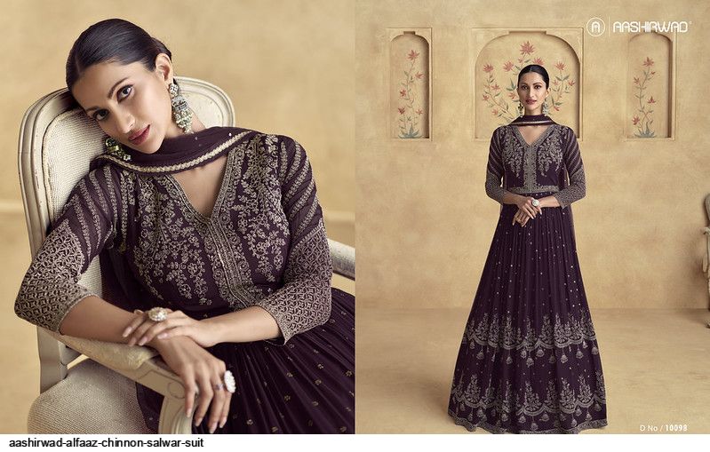 AASHIRWAD ALFAAZ CHINNON SALWAR SUIT 10098