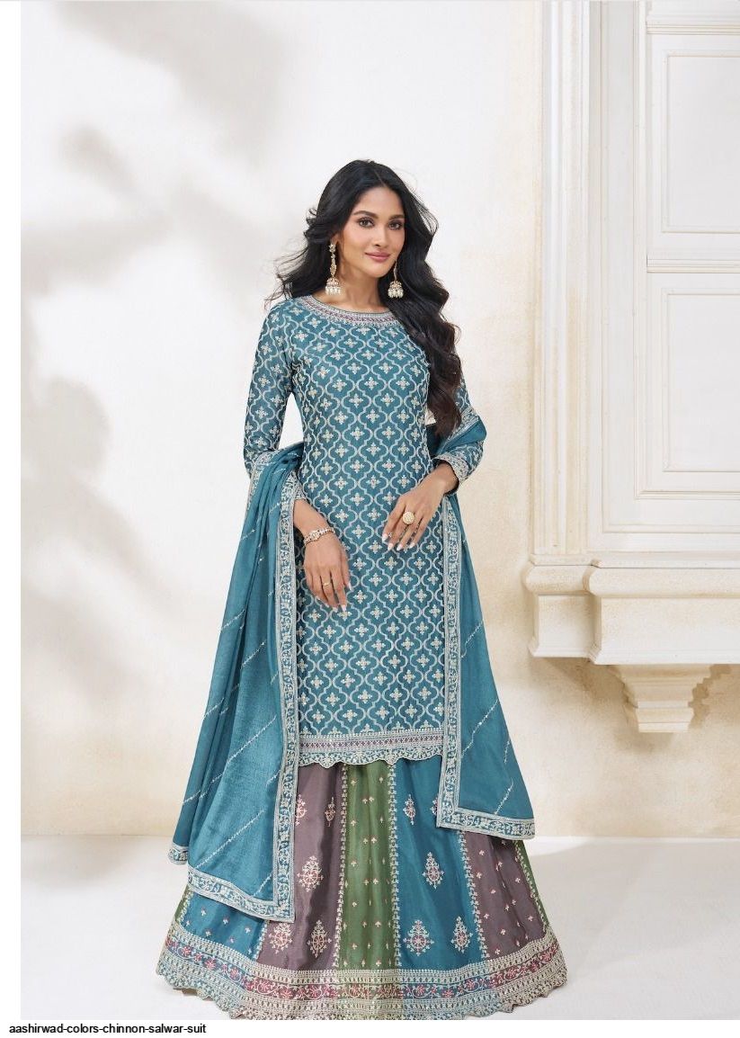 AASHIRWAD COLORS CHINNON salwar suit