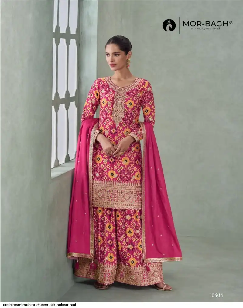 AASHIRWAD MAHIRA CHINON SILK SALWAR SUIT 10404