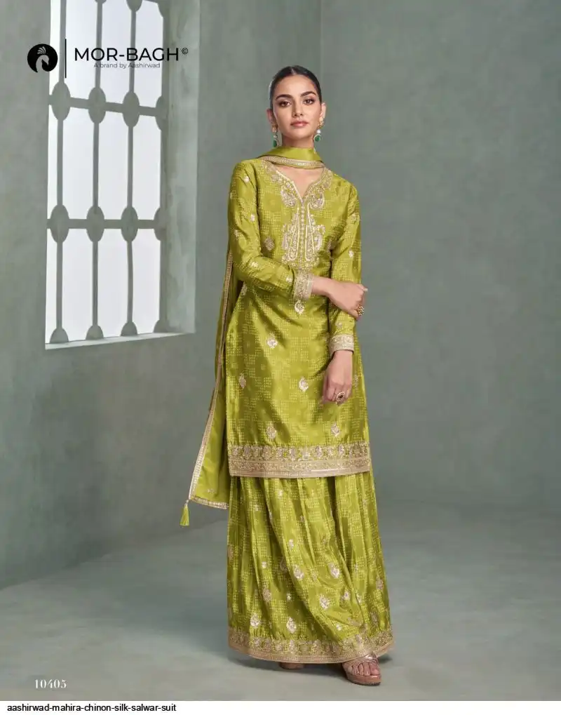 AASHIRWAD MAHIRA CHINON SILK SALWAR SUIT 10405