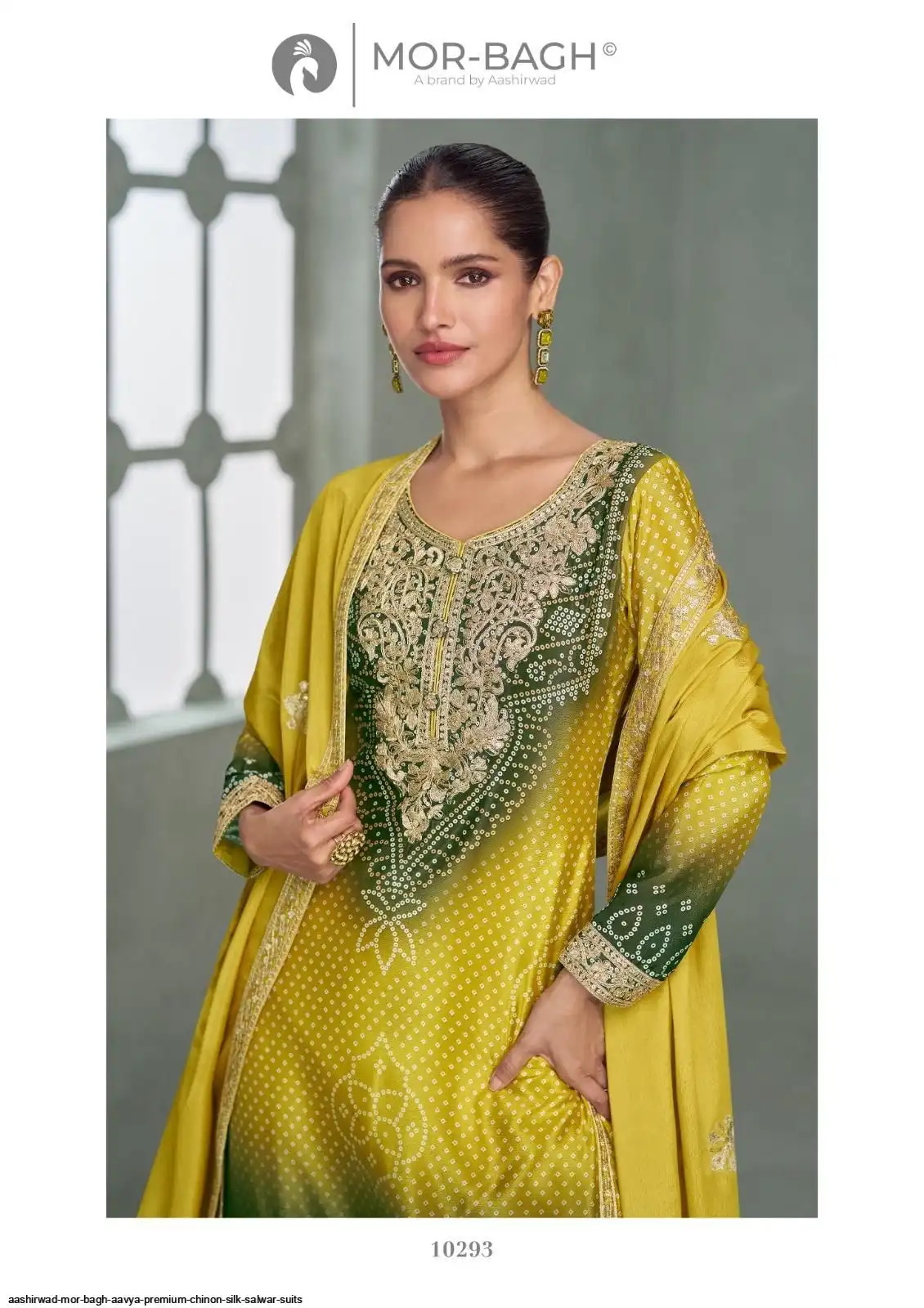AASHIRWAD MOR BAGH AAVYA PREMIUM CHINON SILK SALWAR SUITS 10293