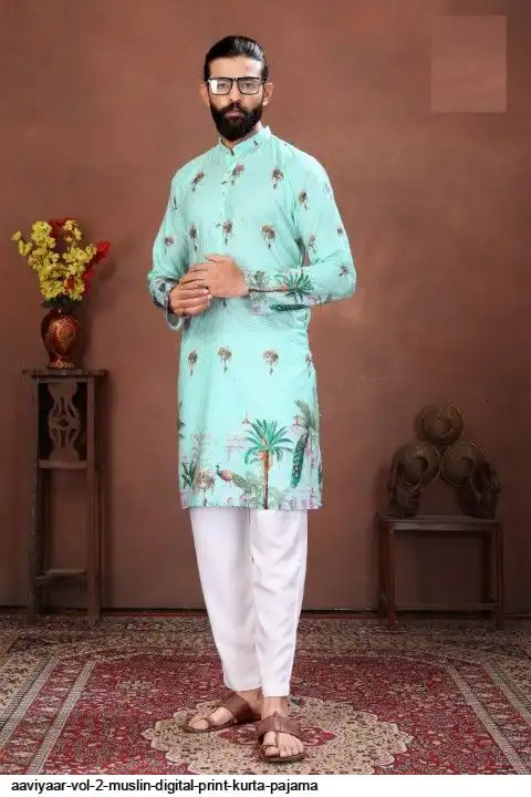 AAVIYAAR VOL 2 MUSLIN DIGITAL PRINT KURTA PAJAMA B