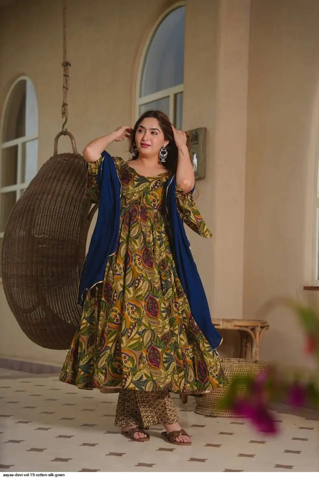 AAYAA DEVI VOL 19 COTTON SILK GOWN 2