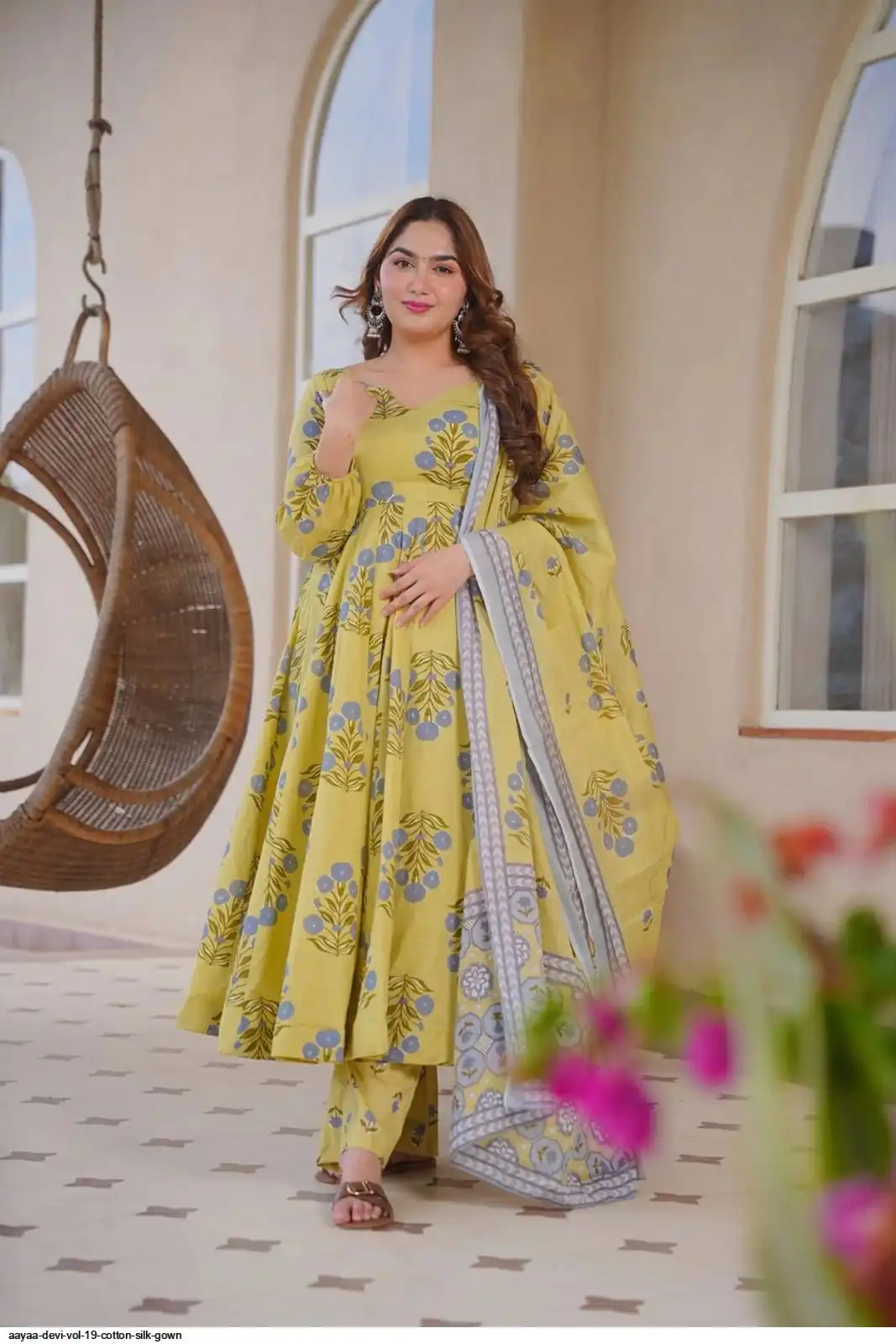 AAYAA DEVI VOL 19 COTTON SILK GOWN 3