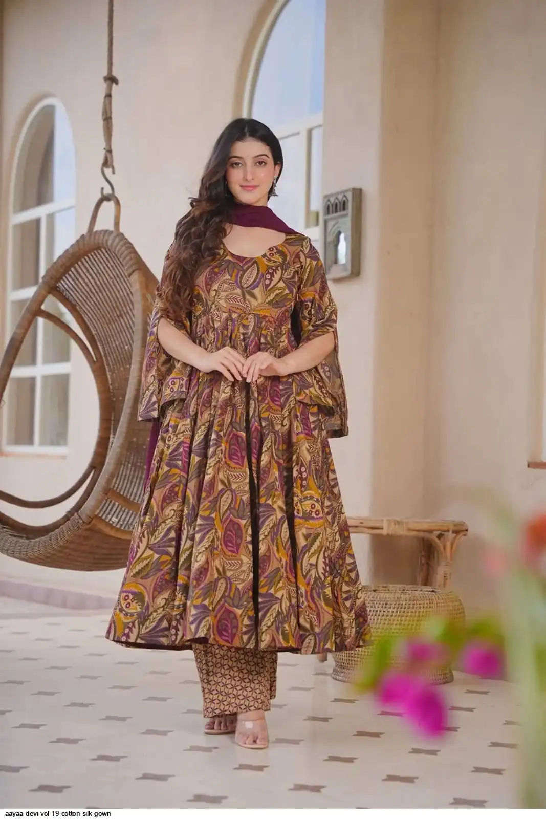 AAYAA DEVI VOL 19 COTTON SILK GOWN 4