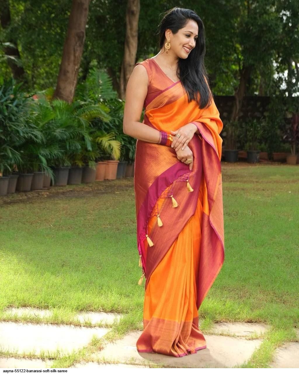 Aayna 55122 Banarasi Soft Silk Saree 7035