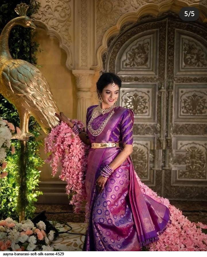 Banarasi Soft Silk Saree AAYNA-5012 at Rs.599/Piece in surat offer