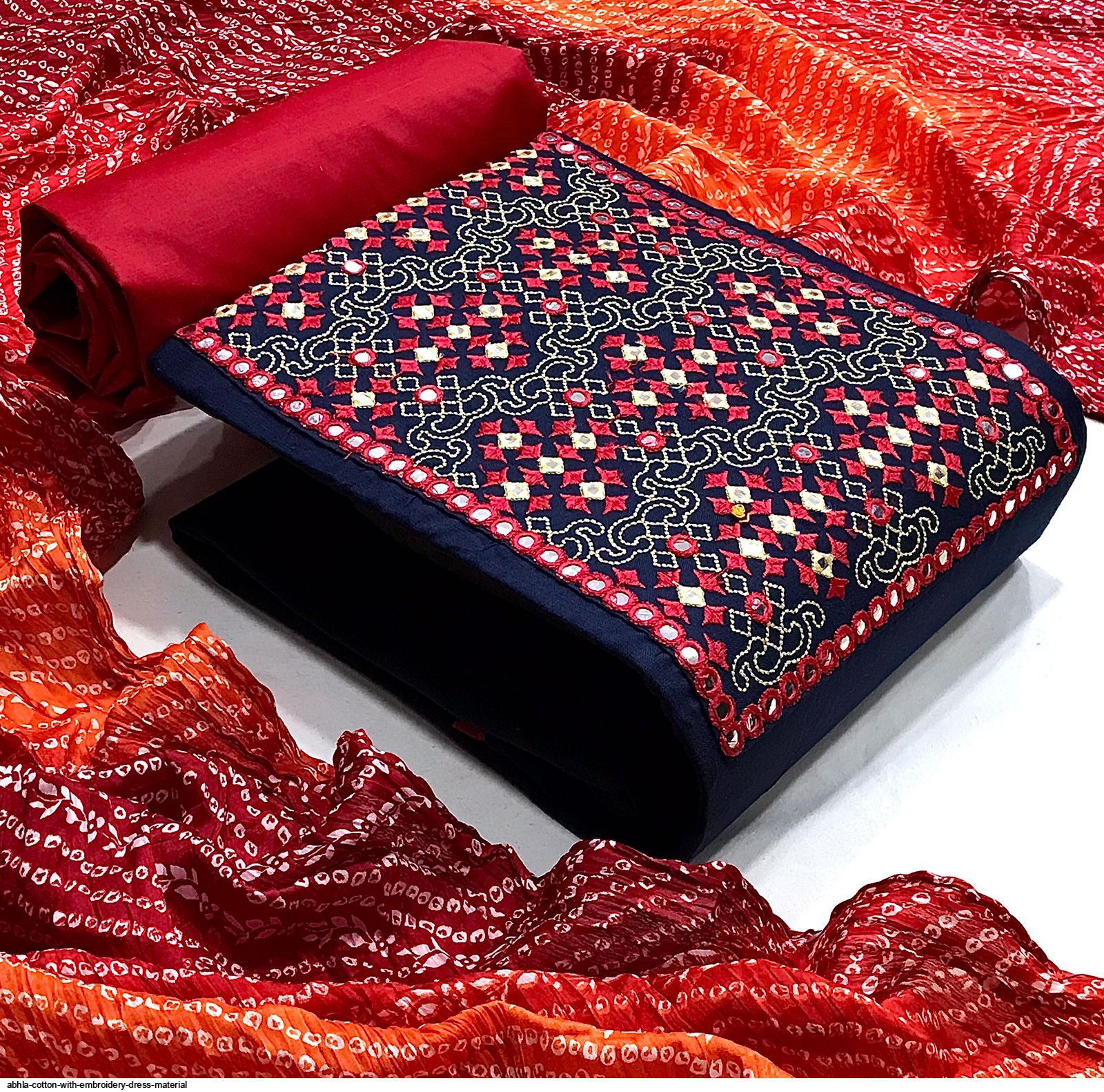 ABHLA COTTON WITH EMBROIDERY DRESS MATERIAL