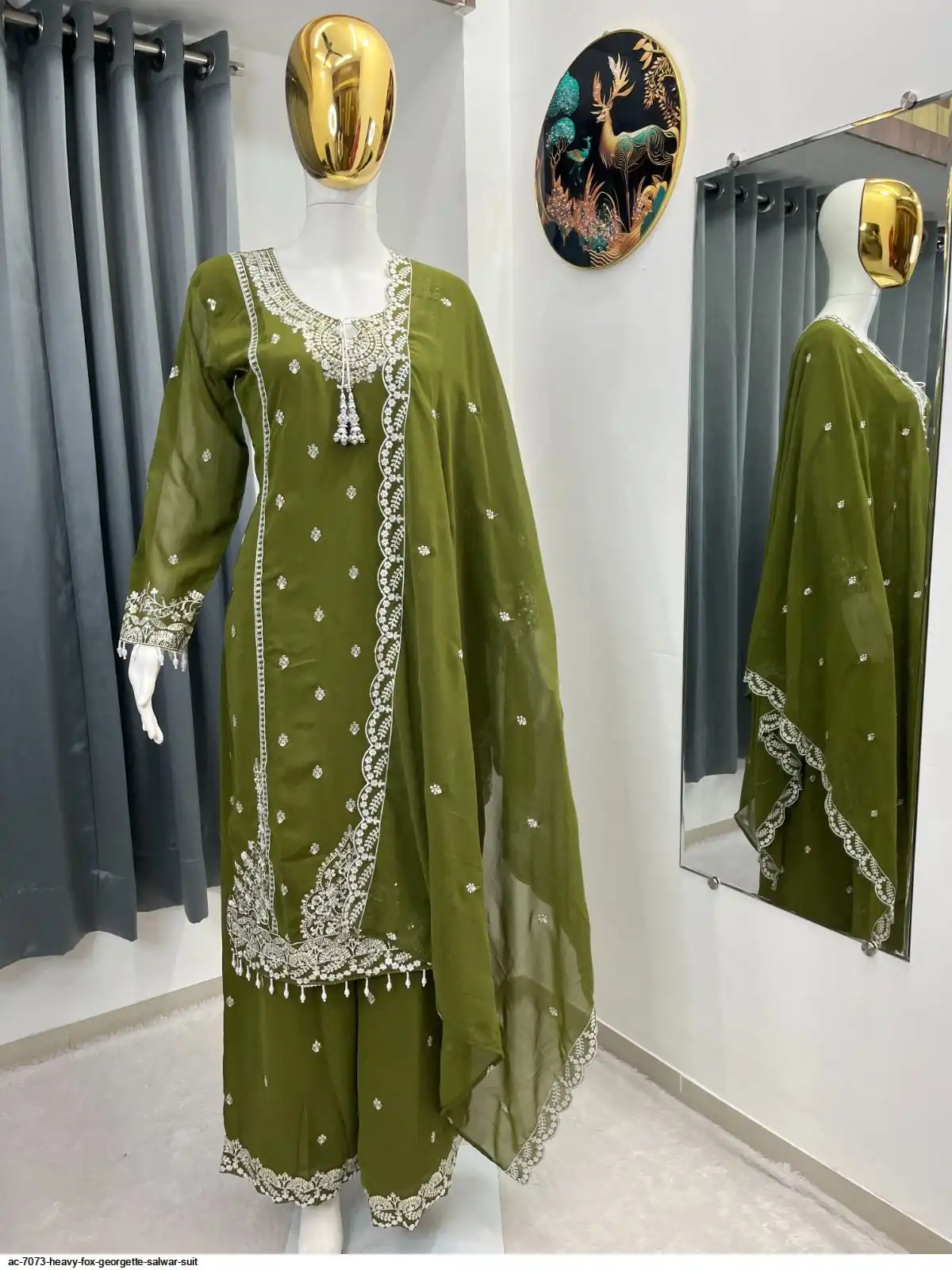 AC 7073 HEAVY FOX GEORGETTE SALWAR SUIT D