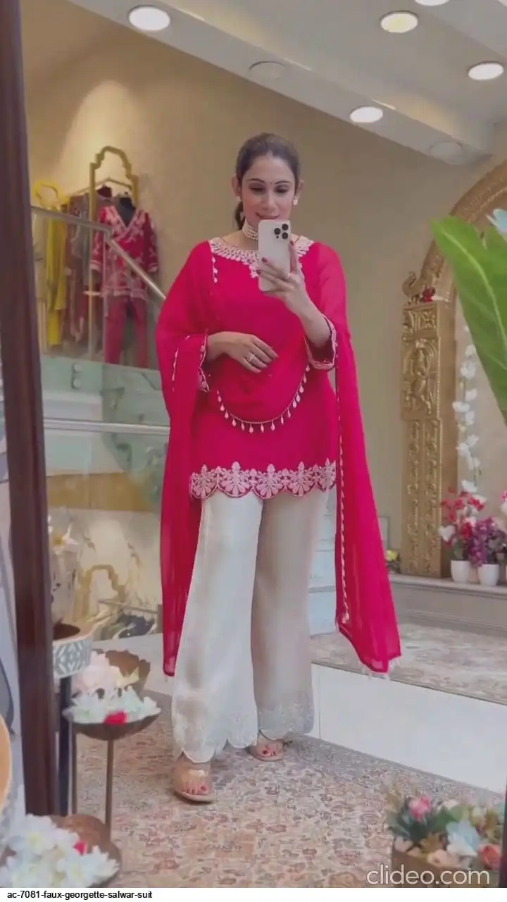 AC 7081 FAUX GEORGETTE SALWAR SUIT 2