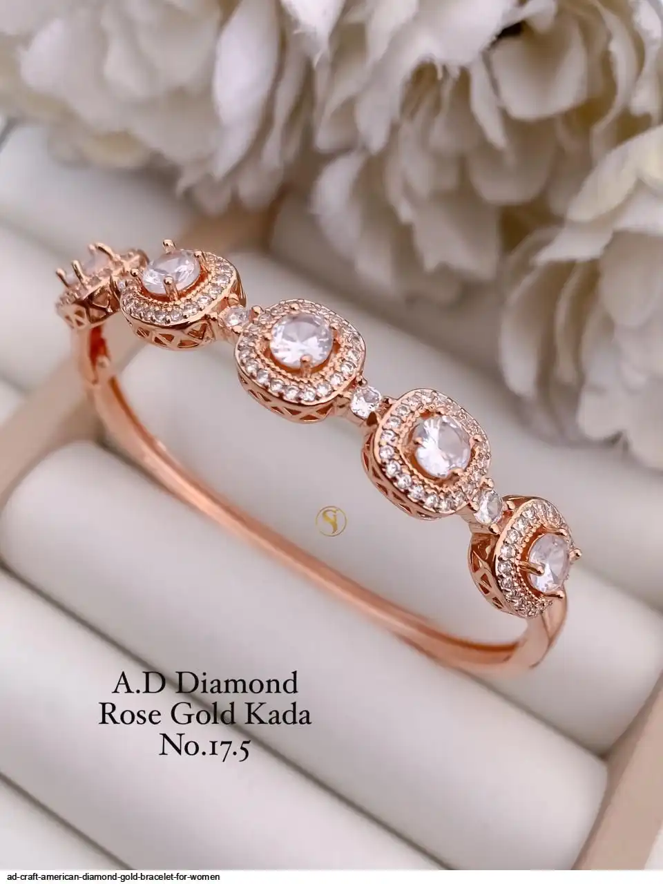 AD CRAFT AMERICAN DIAMOND GOLD BRACELET FOR WOMEN E