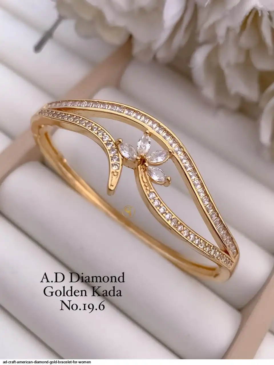 AD CRAFT AMERICAN DIAMOND GOLD BRACELET FOR WOMEN P