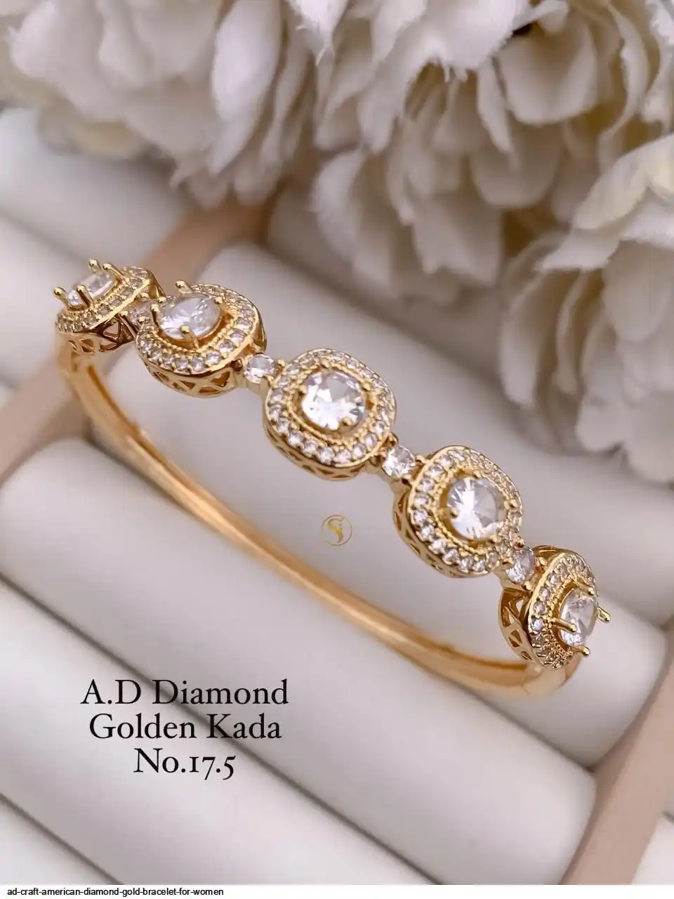 AD CRAFT AMERICAN DIAMOND GOLD BRACELET FOR WOMEN M