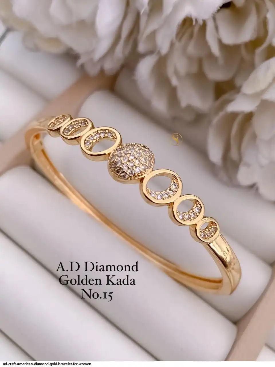 AD CRAFT AMERICAN DIAMOND GOLD BRACELET FOR WOMEN I