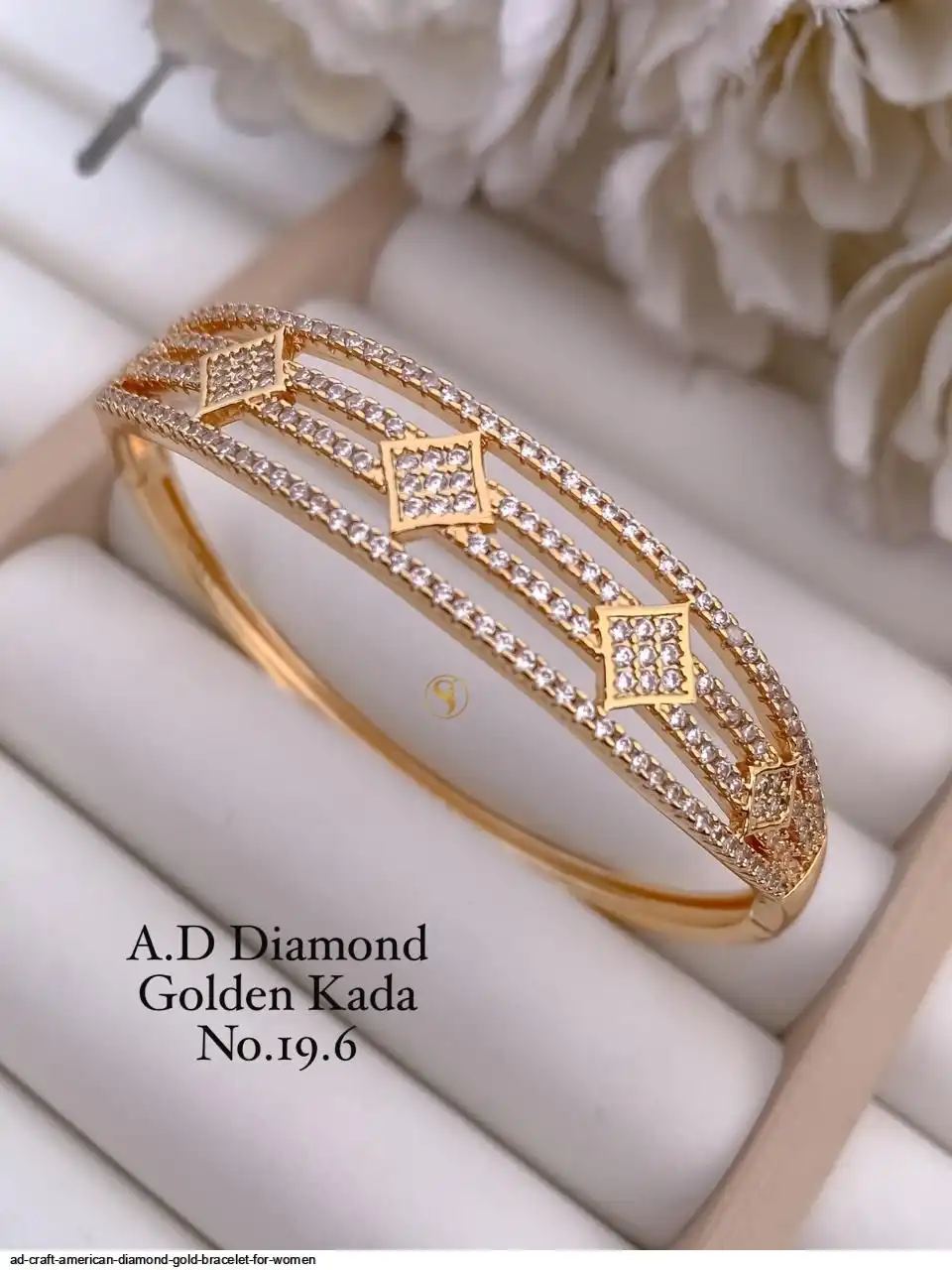 AD CRAFT AMERICAN DIAMOND GOLD BRACELET FOR WOMEN J
