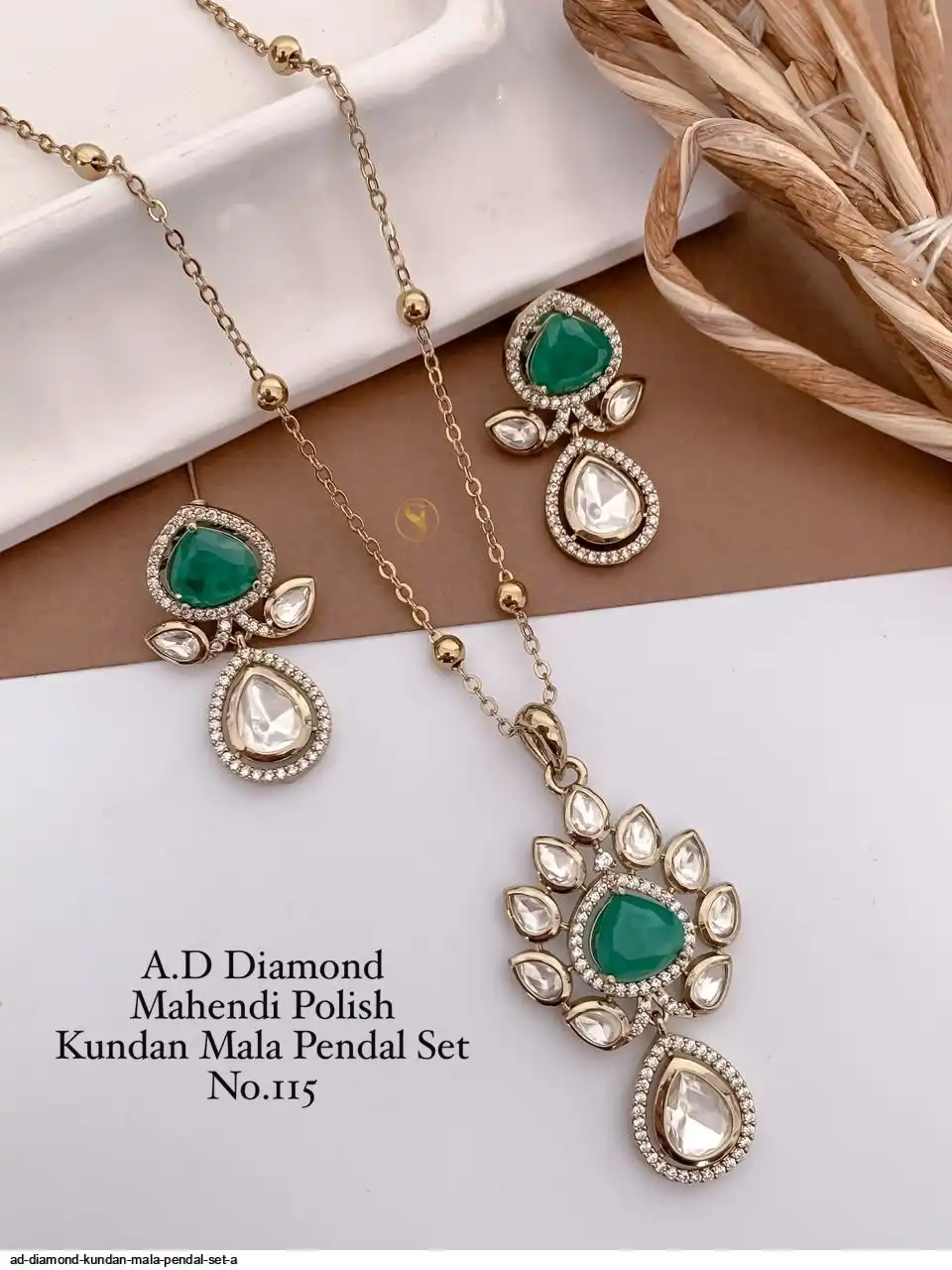 AD DIAMOND KUNDAN MALA PENDAL SET A C