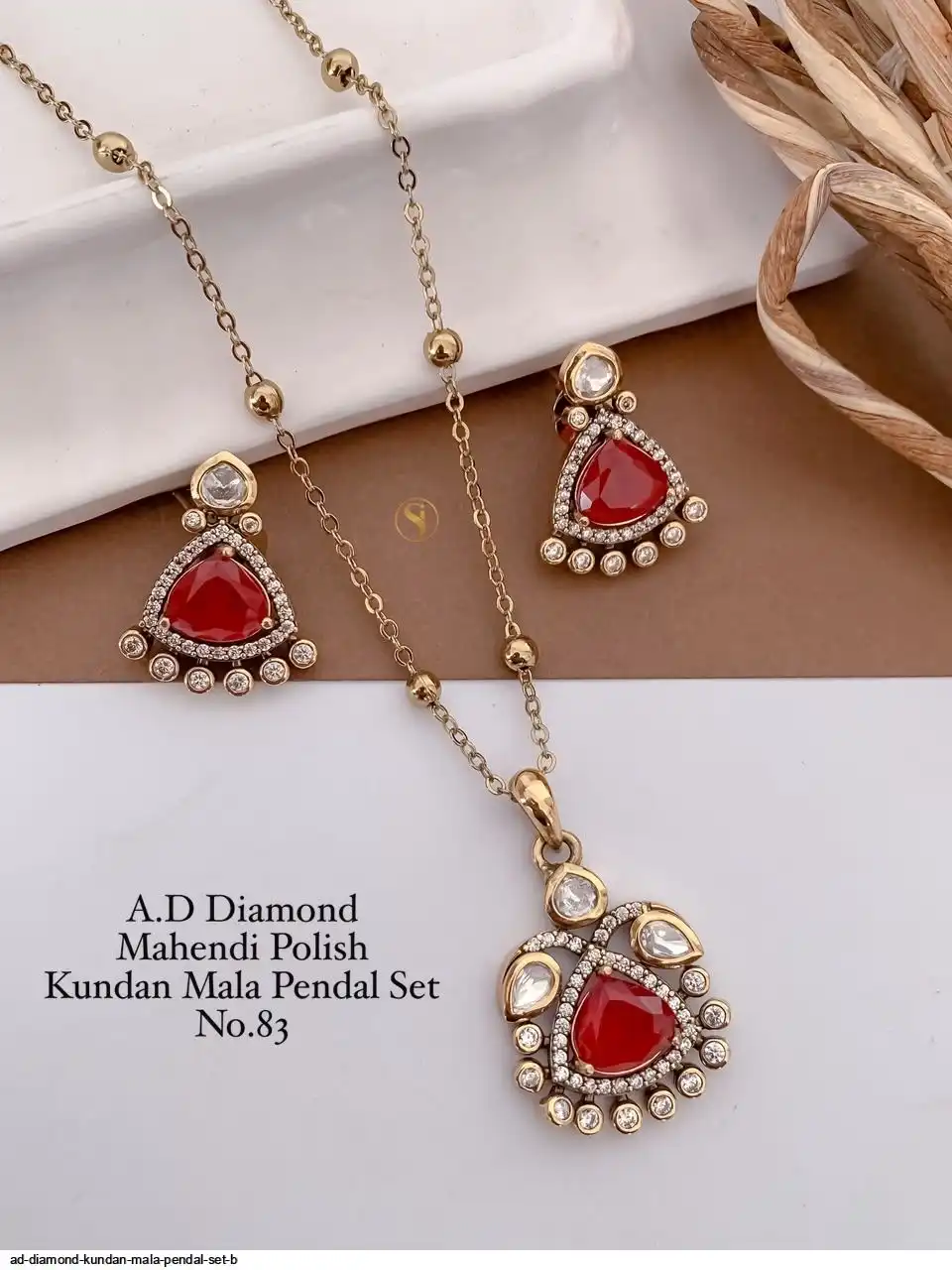 AD DIAMOND KUNDAN MALA PENDAL SET B B