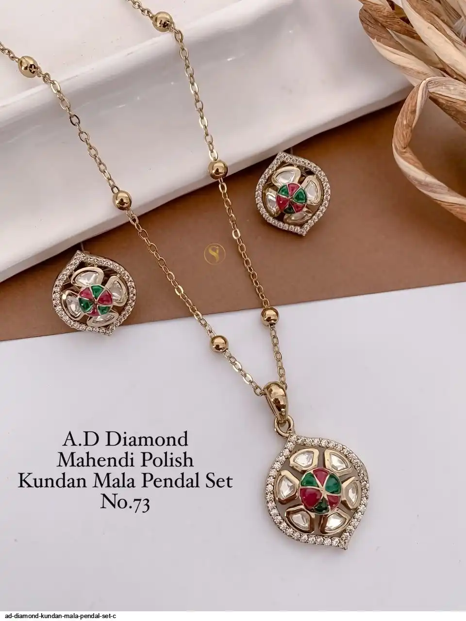 AD DIAMOND KUNDAN MALA PENDAL SET C A
