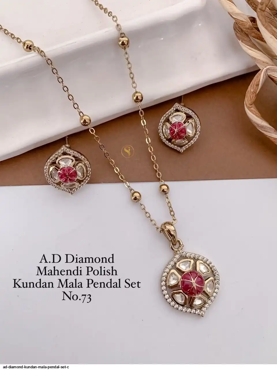 AD DIAMOND KUNDAN MALA PENDAL SET C C