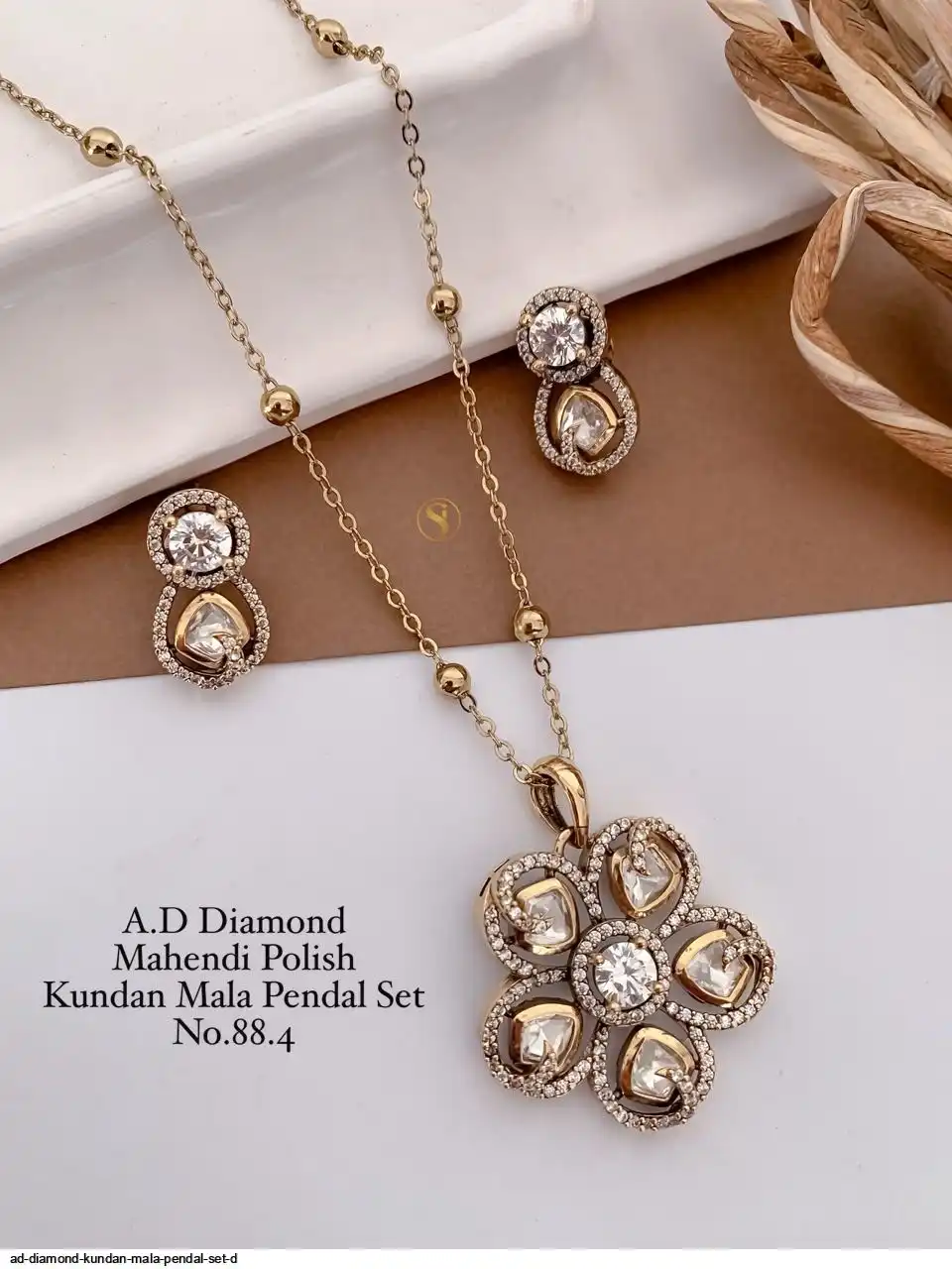 AD DIAMOND KUNDAN MALA PENDAL SET D C