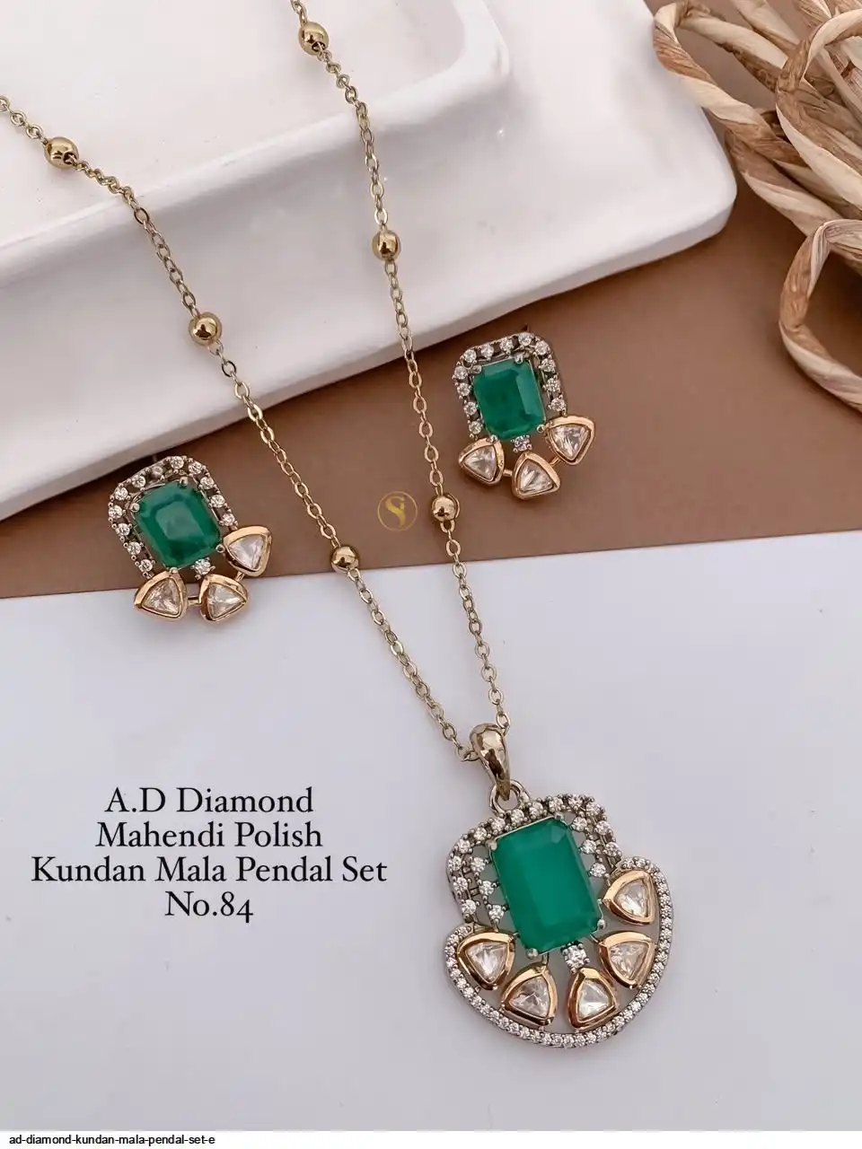 AD DIAMOND KUNDAN MALA PENDAL SET E B