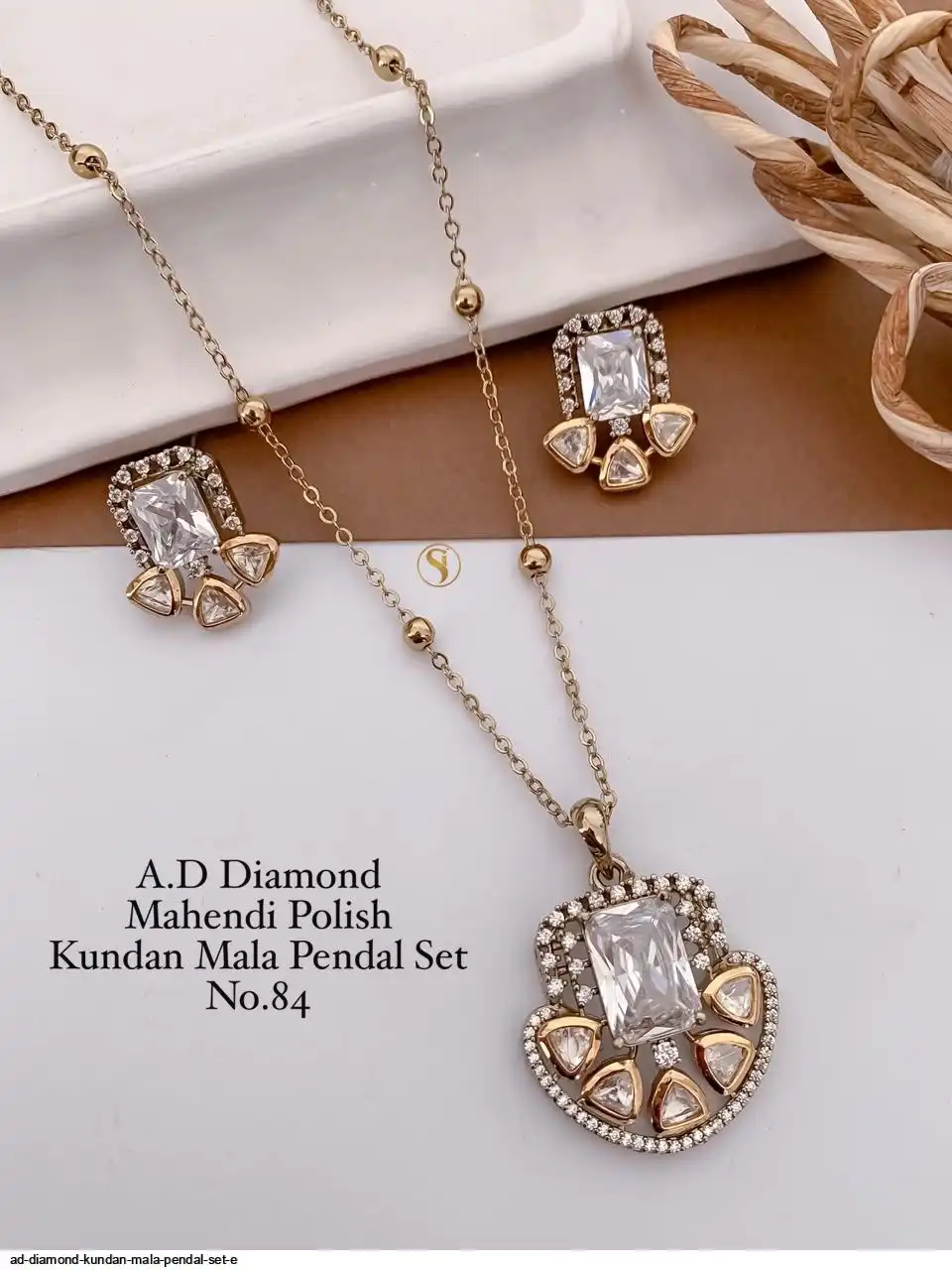 AD DIAMOND KUNDAN MALA PENDAL SET E C