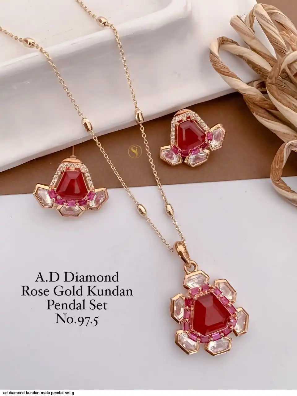 AD DIAMOND KUNDAN MALA PENDAL SET G B
