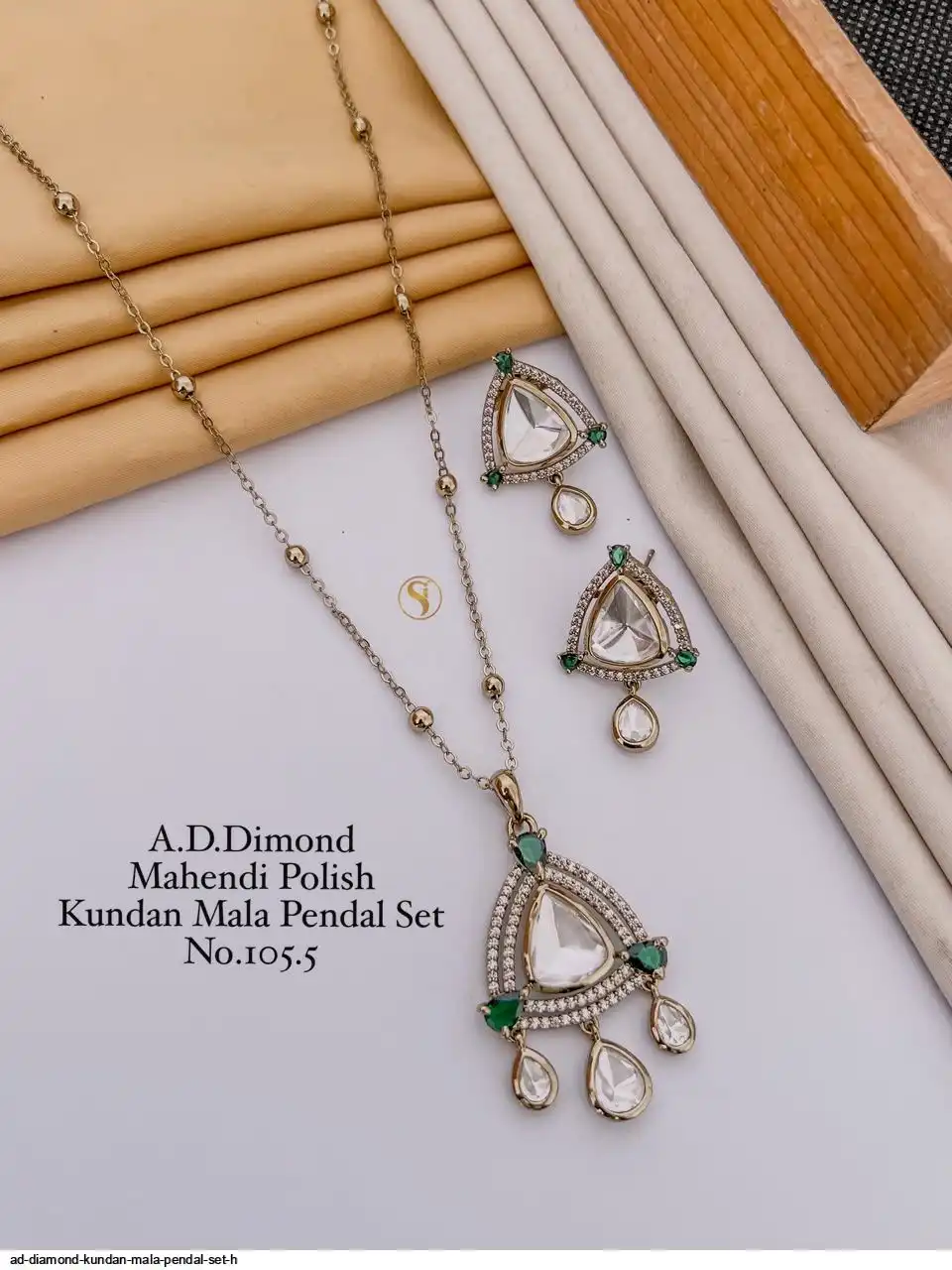 AD DIAMOND KUNDAN MALA PENDAL SET H A