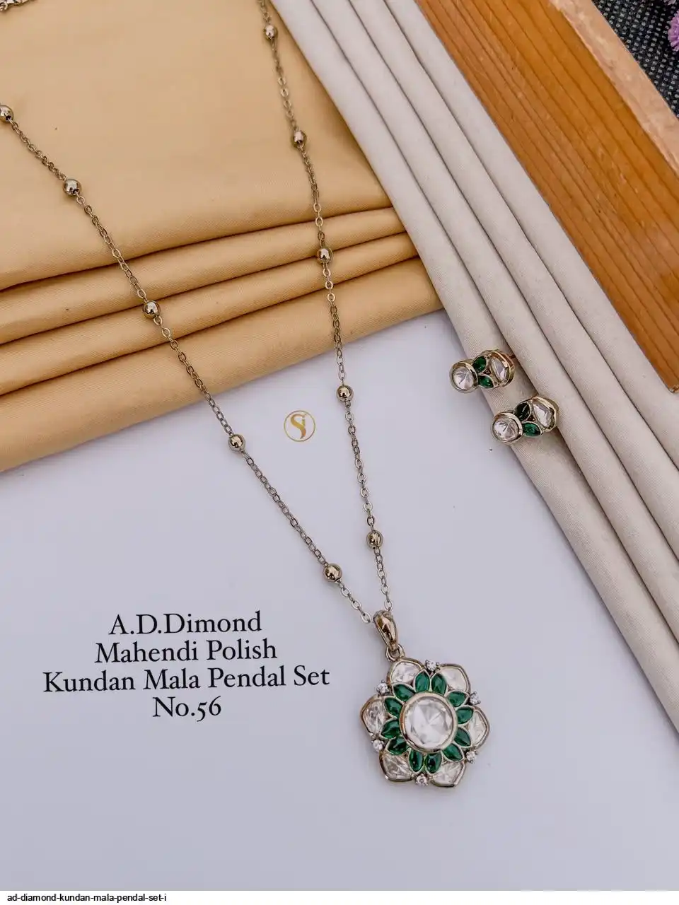 AD DIAMOND KUNDAN MALA PENDAL SET I D