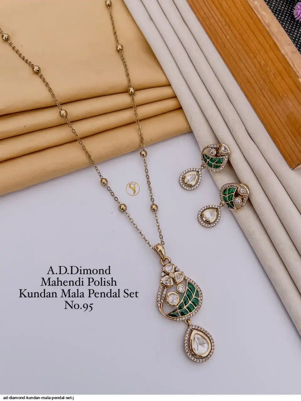 AD DIAMOND KUNDAN MALA PENDAL SET J C