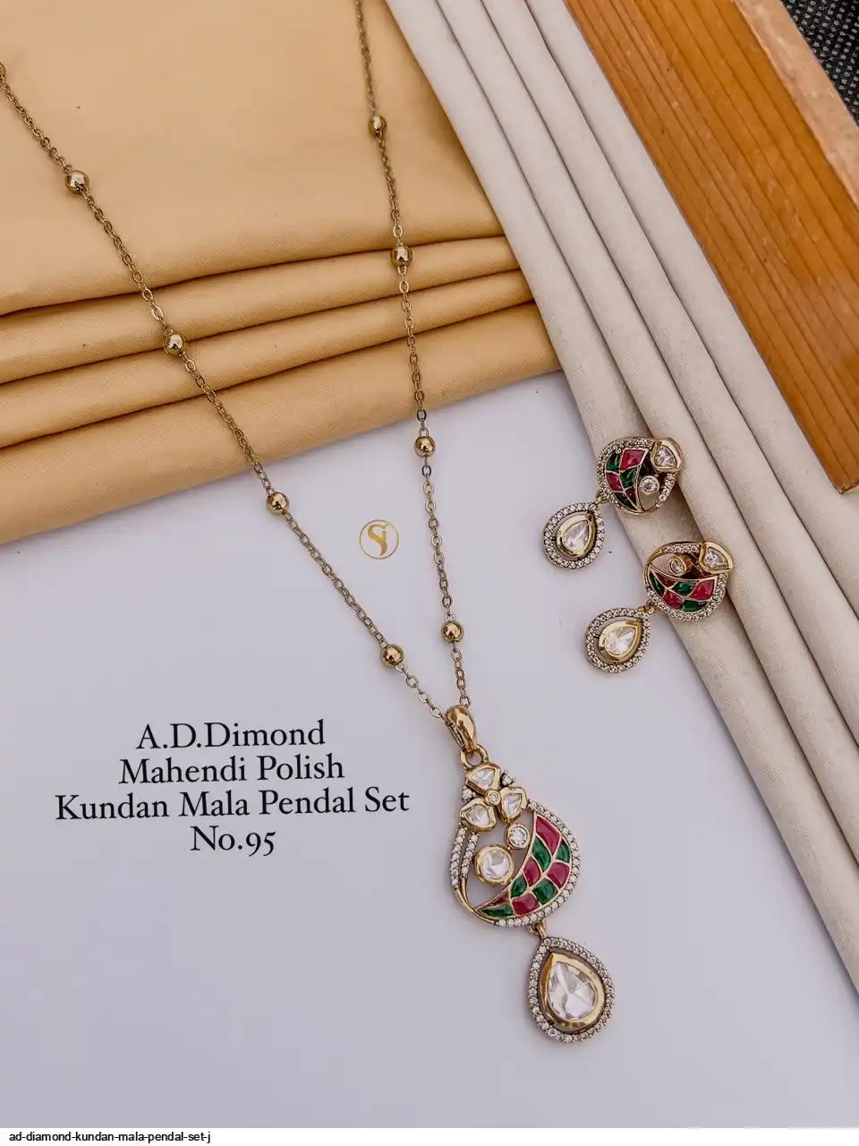 AD DIAMOND KUNDAN MALA PENDAL SET J A