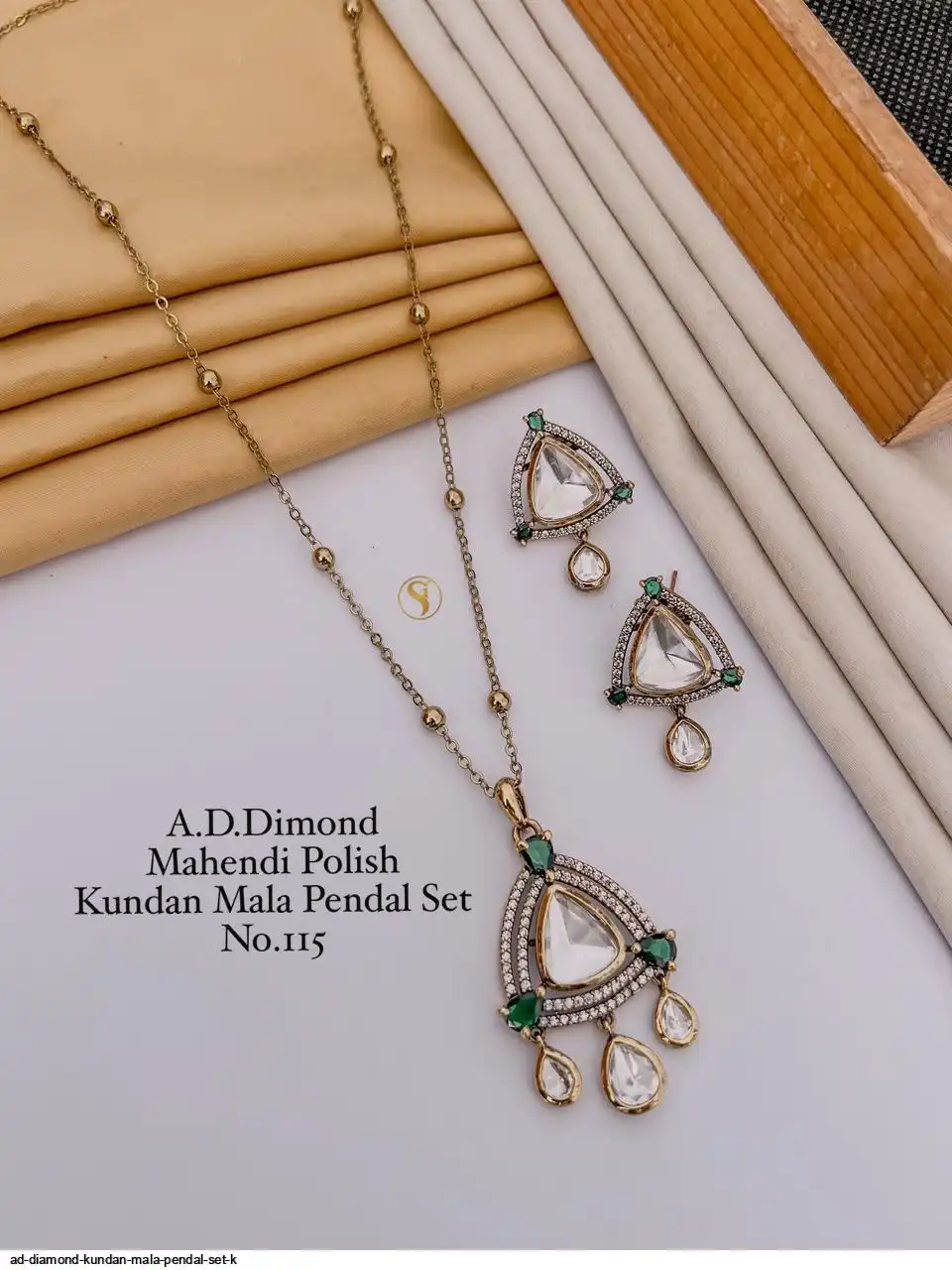 AD DIAMOND KUNDAN MALA PENDAL SET K B