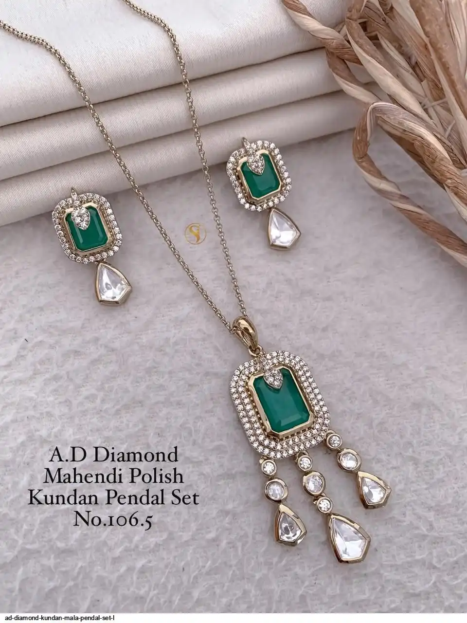 AD DIAMOND KUNDAN MALA PENDAL SET L D