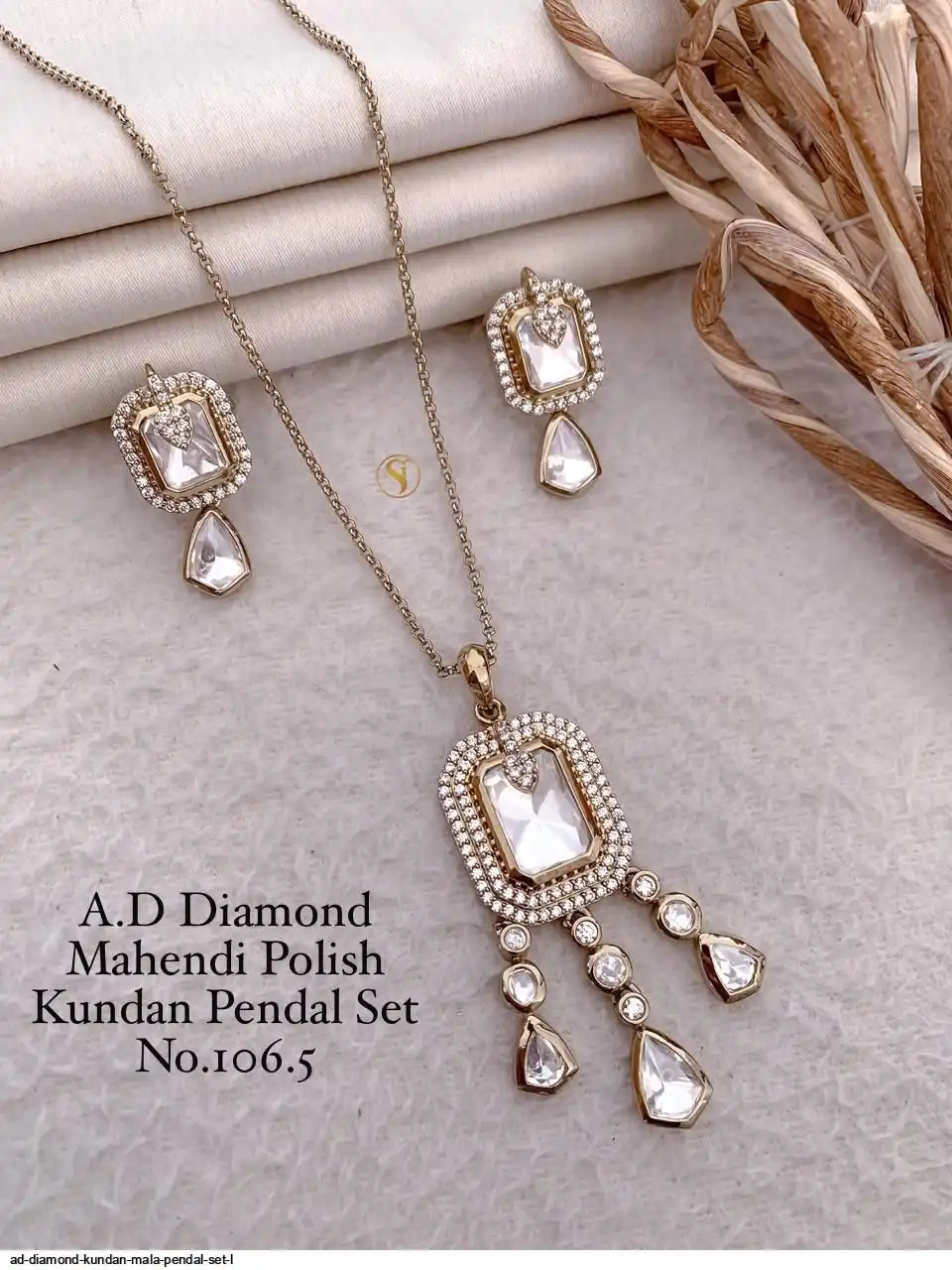 AD DIAMOND KUNDAN MALA PENDAL SET L C