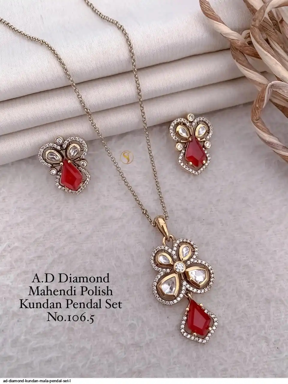 AD DIAMOND KUNDAN MALA PENDAL SET L A