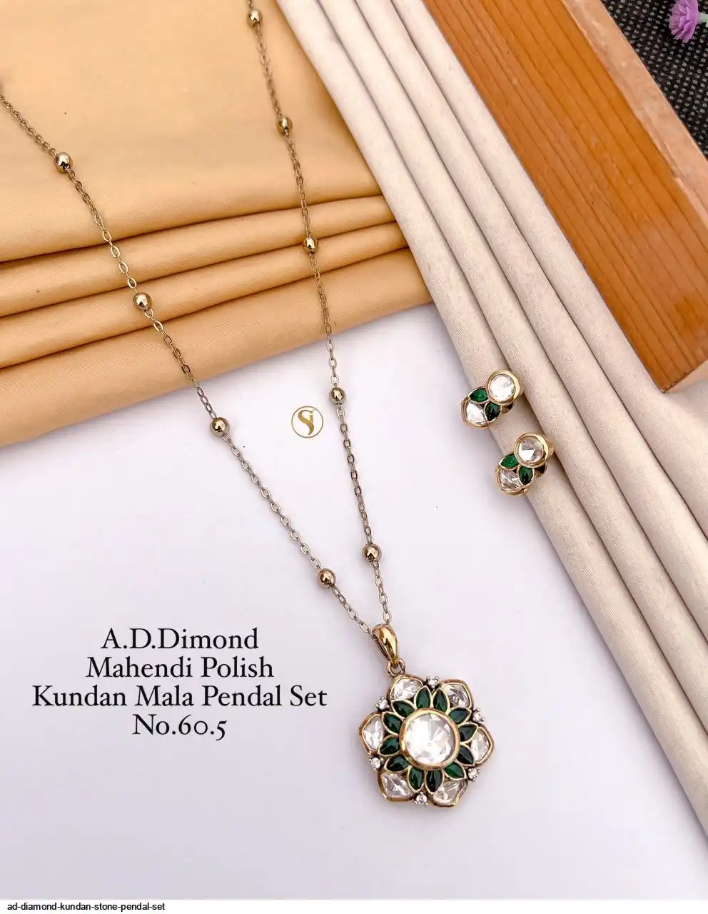 AD DIAMOND KUNDAN STONE PENDAL SET C