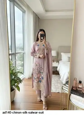 AD140 CHINON SILK SALWAR SUIT D
