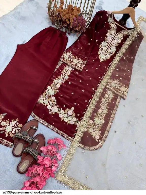 AD199 PURE JIMMY CHOO KURTI WITH PLAZO B