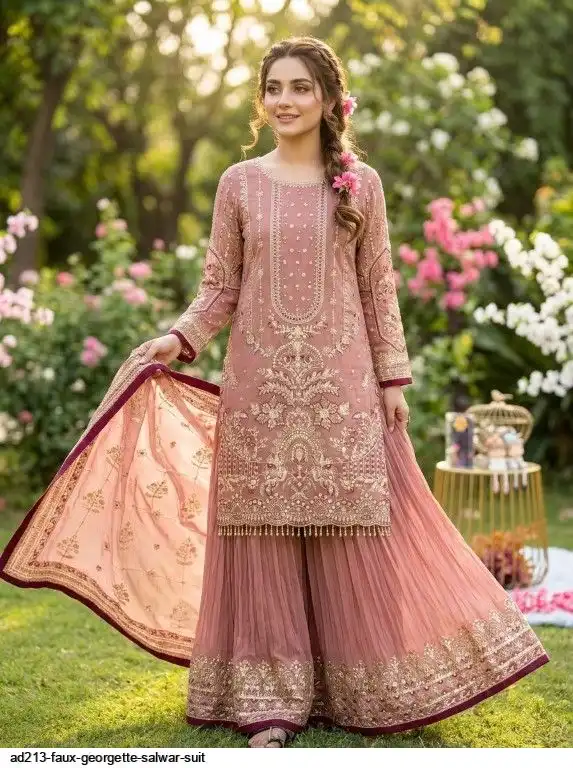 AD213 FAUX GEORGETTE SALWAR SUIT C