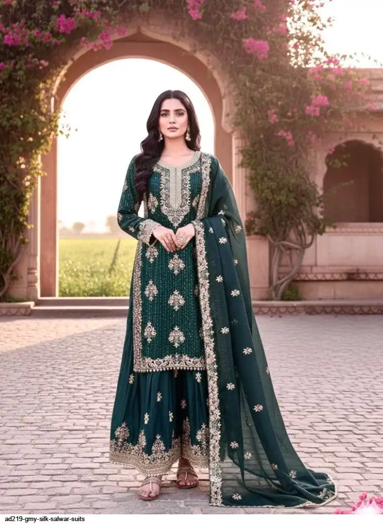 AD219 GMY SILK SALWAR SUITS B