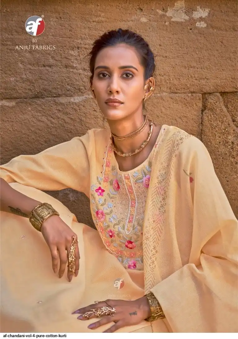 AF CHANDANI VOL 4 PURE COTTON KURTI