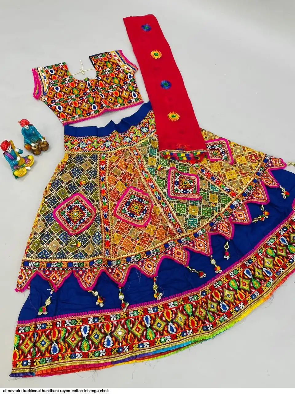 AF NAVRATRI TRADITIONAL BANDHANI RAYON COTTON LEHENGA CHOLI 6