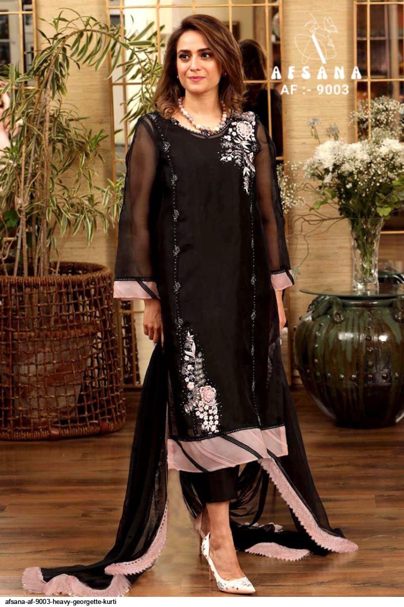 havy georgette plen kurti 2023