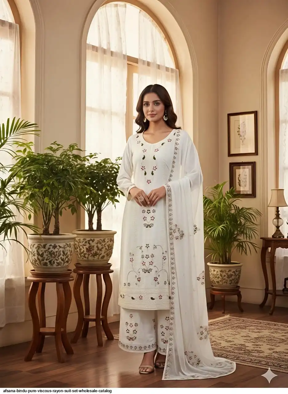 AFSANA BINDU PURE VISCOUS RAYON SUIT SET WHOLESALE CATALOG B