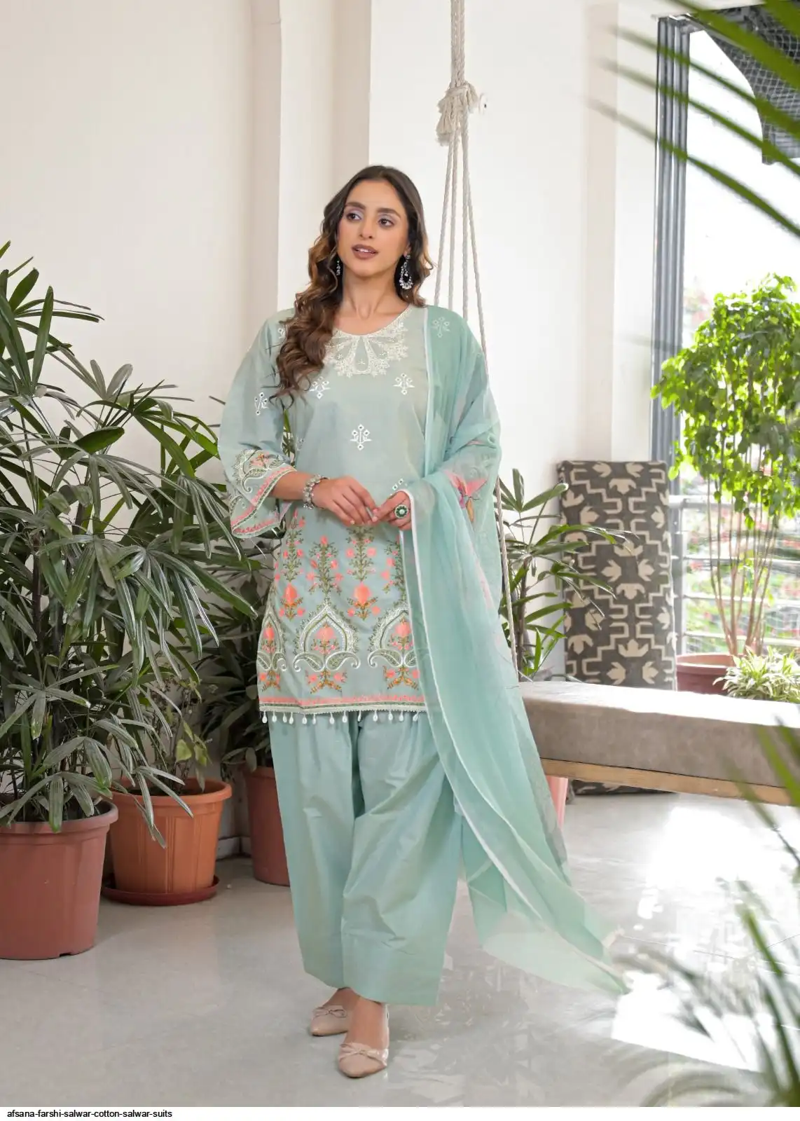 AFSANA FARSHI SALWAR COTTON SALWAR SUITS A